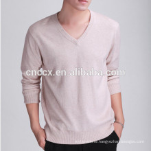 15ASW1053 V neck casual design long sleeve cashmere sweater men